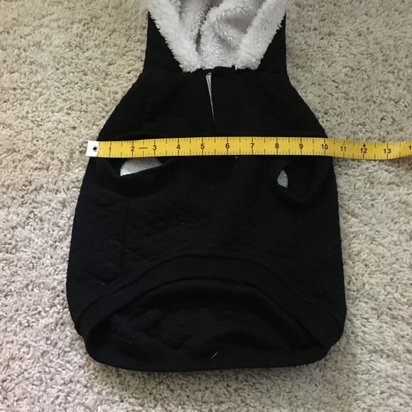 Black Quilted 'Fetch' Dog Hoodie + Doggy Paw Knit Sweater - Picture 10 of 13